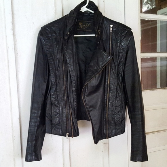 🚫SOLD🚫 80s Leather Jacket Moto Biker Motorcycle - Picture 2 of 8